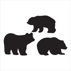 Vector bear silhouette isolated on white background Bear icon modern symbol logo black bear image