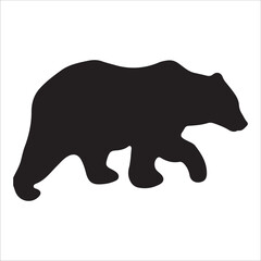 Vector bear silhouette isolated on white background Bear icon modern symbol logo black bear image