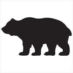 Vector bear silhouette isolated on white background Bear icon modern symbol logo black bear image