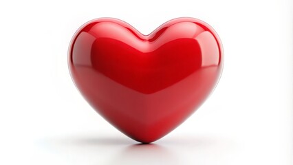 Fototapeta premium Red Heart Shape on White Background