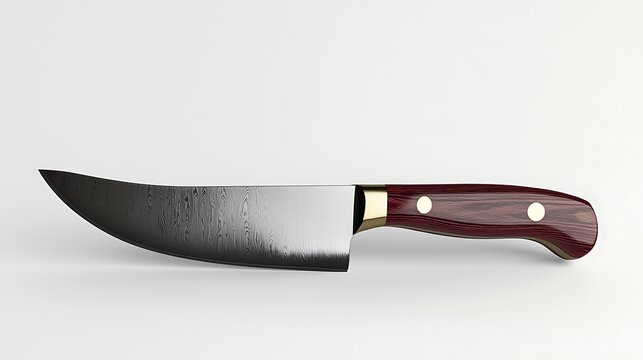 A knife with a wooden handle and a silver blade