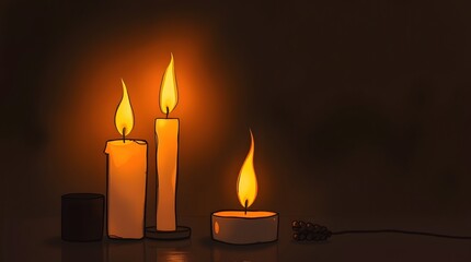 Fototapeta premium A professional photograph of an abstract illustration representing mental well-being, illuminated by warm candlelight.