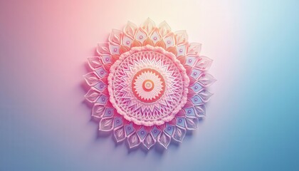 Ornate Mandala Design on Pastel Background