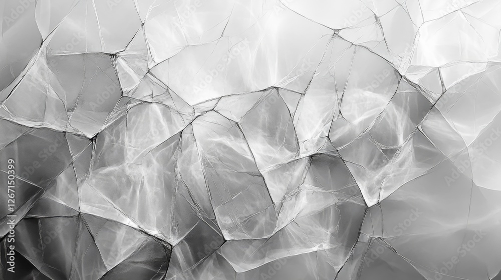 Fototapete abstract background features a fractured grayscale pattern with light effects