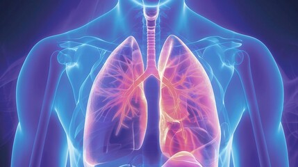 A person suffering from pulmonary emphysema showing symptoms like shortness of breath and coughing