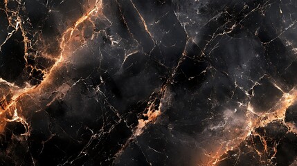 Dark Marble Texture: Abstract Background of Black and Gold Veins