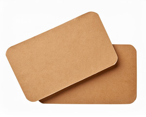 blank organic box with two rectangular tags made of brown paper and cardboard