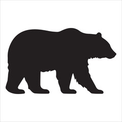 Vector bear silhouette isolated on white background Bear icon modern symbol logo black bear image