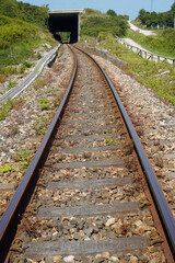 Obraz premium Life goes by on dark train tracks