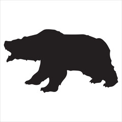 Vector bear silhouette isolated on white background Bear icon modern symbol logo black bear image