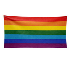 Fototapeta premium A banner with the colors of LGBTQ pride flag isolated on transparent background 