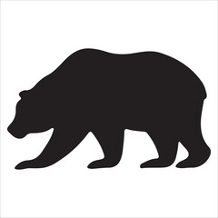 Vector bear silhouette isolated on white background Bear icon modern symbol logo black bear image