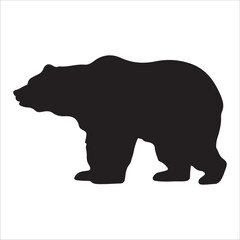 Vector bear silhouette isolated on white background Bear icon modern symbol logo black bear image