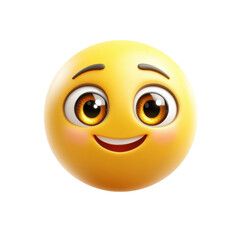 Fototapeta premium Isolated Cartoon Smiley Face with Heart Cheeks, Adorable Emoji Design