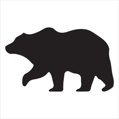 Vector bear silhouette isolated on white background Bear icon modern symbol logo black bear image