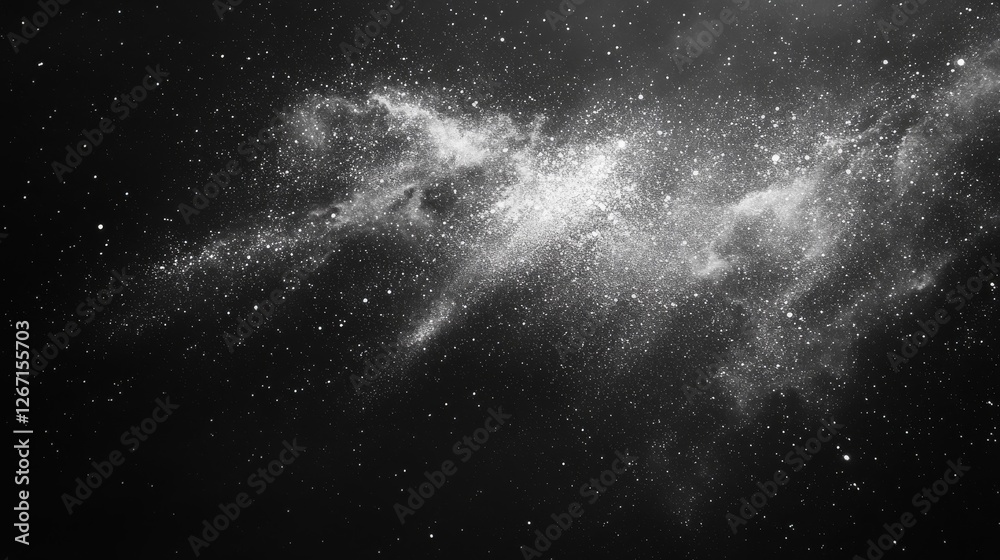 Wall mural dense star cluster with nebula shining brightly in deep space