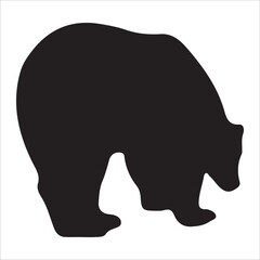 Vector bear silhouette isolated on white background Bear icon modern symbol logo black bear image