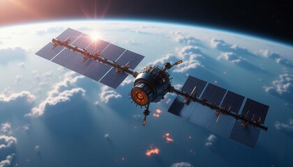 Space Satellite Orbiting Earth