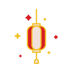 Obraz premium Chinese new year lantern icon. illustration of chinese new year lantern vector icon