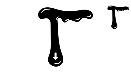 oil price down symbol, black isolated silhouette