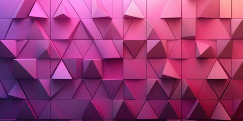 Obraz premium Abstract Pink Geometric Triangular Pattern Background 3D Rendered Wall Texture Design