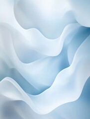 Obraz premium Soft blue fabric drapes elegantly with flowing curves in a gentle light setting. Generative AI