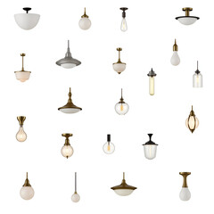 vector set of gold and bronze