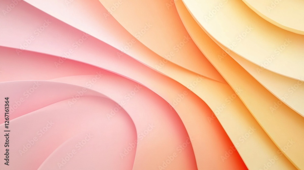Fototapete colorful layers in soft pastel shades create a soothing visual texture on a gradient background for 