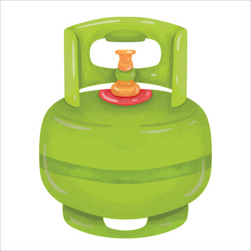 recommend clip art: Green LPG gas cylinder bottle vector illustration, gambar tabung gas LPG hijau melon, elpiji 3 kg, gas tank clip art