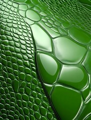 Green Reptile Skin Texture, Shiny, Close-Up - Bold Colors