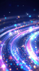 Naklejka premium Vibrant swirling lights with shimmering colors and sparkles