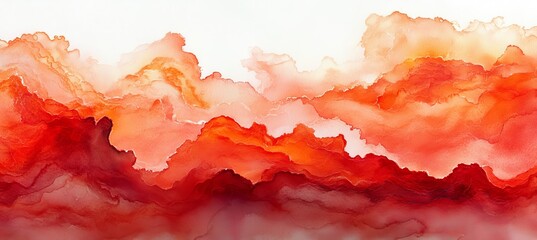 Obraz premium Abstract Orange Watercolor Background, Ink Texture, Delicate Colors For Designs And Branding