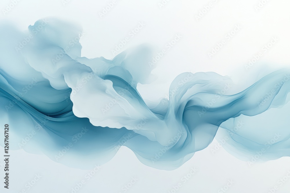 Poster gentle blue waves glide across a serene canvas creating a calming atmosphere in modern art. generati