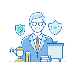 defense attorney icon, defense attorney vector illustration-simple illustration of defense attorney, perfect for defense attorney logos and icons