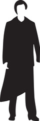 silhouette of a man with a dog