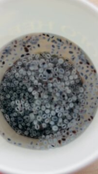basil seeds, Tukmaria seeds in a glass of water