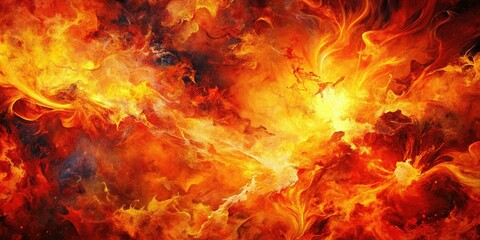 Fototapeta premium Fiery Red Orange Grunge Texture Abstract Background - Heat Passion Energy Chaos Intensity