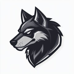Obraz premium Gray Wolf Head Profile Mascot Design