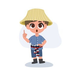 cute farmer cartoon with agriculture advice, farming tips, rural life,  farmer offering farming advice,