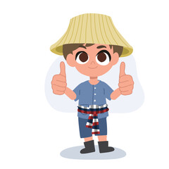 happy smiling male farmer with thumbs up gesture