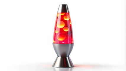Red Lava Lamp on White Background