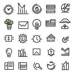 Icons graphic designer isolated with white background, editable stroke vector set of icons for web design