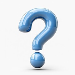 Blue 3D question mark symbol icon. Question mark 3D render. 3D question mark. Question symbol.