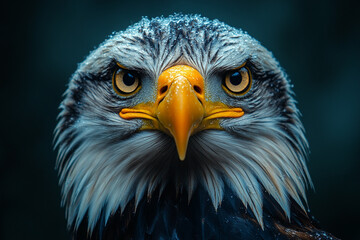 Obraz premium Intense Gaze, A Majestic Eagle's Piercing Stare into the Camera Lens