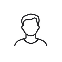 Obraz premium Isolated Outlined Man Portrait with No Face