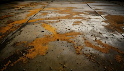 A grungy floor texture from a workshop, with scattered grease marks and rough concrete background