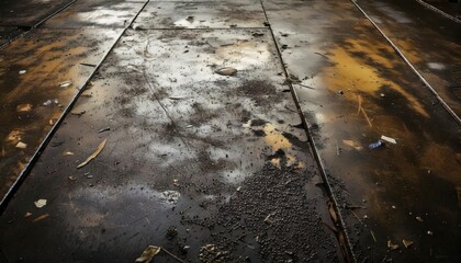 A grungy floor texture from a workshop, with scattered grease marks and rough concrete background