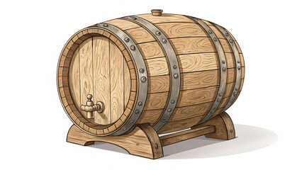 wine barrel isolated on white