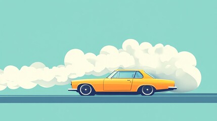 Emissions of Automobile Fuel Vector Illustration