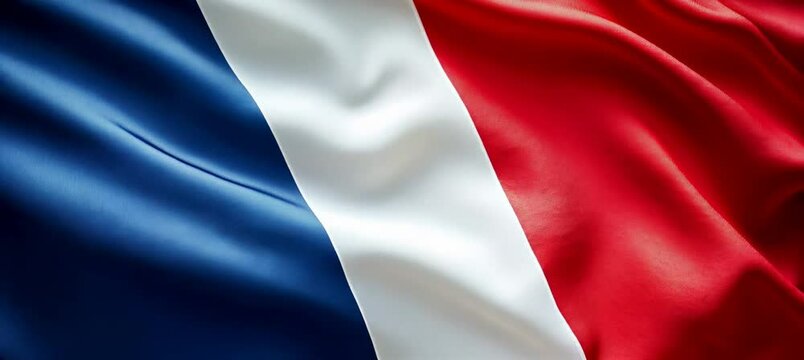 Waving France flag background. Country independence day concept. Generative video AI technology.